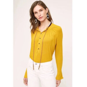 Anthropologie Akemi + Kin Goldie Tassel Blouse